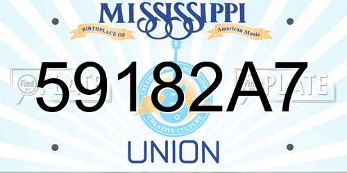 59182A7 Mississippi License Plate