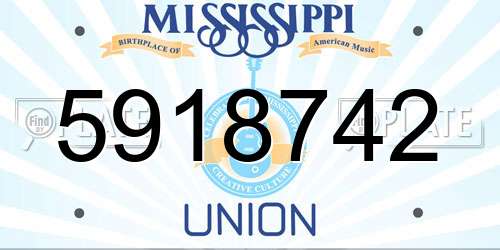5918742 Mississippi License Plate