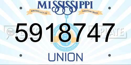 5918747 Mississippi License Plate