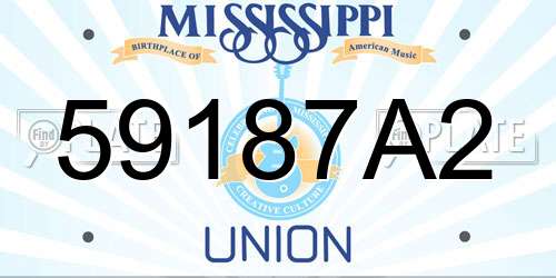 59187A2 Mississippi License Plate