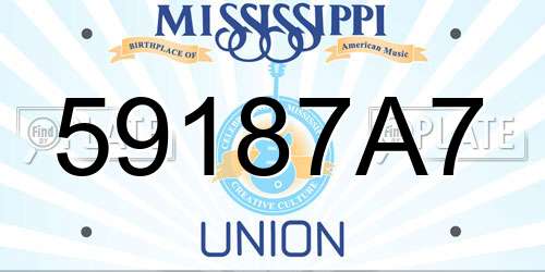 59187A7 Mississippi License Plate