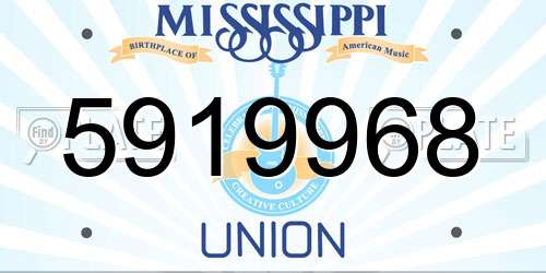 5919968 Mississippi License Plate