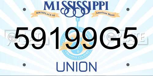 59199G5 Mississippi License Plate