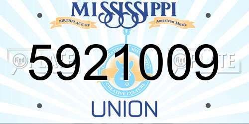 5921009 Mississippi License Plate