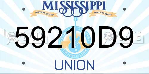 59210D9 Mississippi License Plate