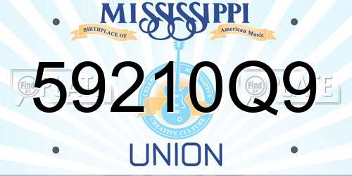 59210Q9 Mississippi License Plate