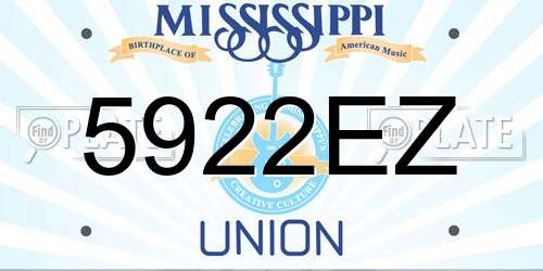 5922EZ Mississippi License Plate