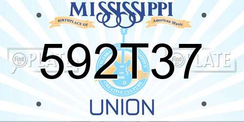 592T37 Mississippi License Plate