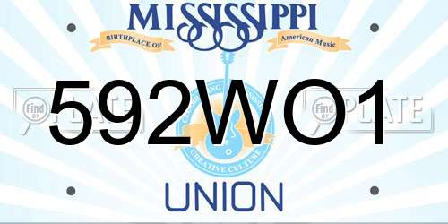 592WO1 Mississippi License Plate