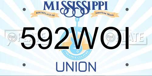 592WOI Mississippi License Plate