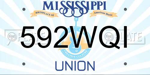 592WQI Mississippi License Plate