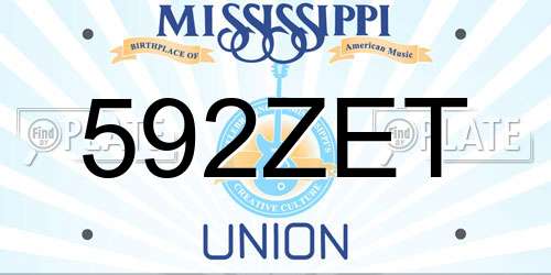 592ZET Mississippi License Plate