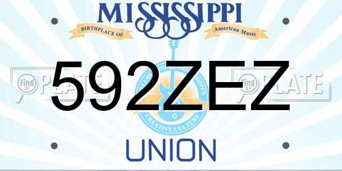 592ZEZ Mississippi License Plate
