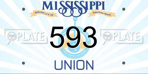 593 Mississippi License Plate