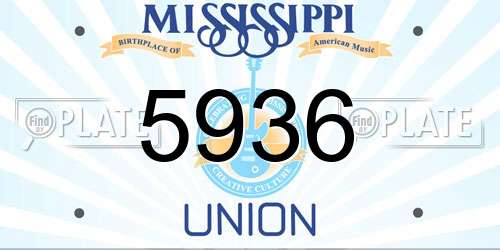 5936 Mississippi License Plate