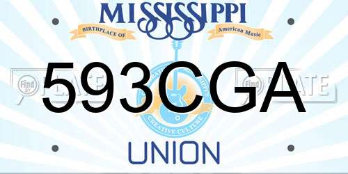 593CGA Mississippi License Plate