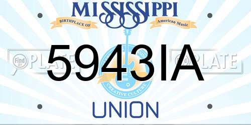 5943IA Mississippi License Plate