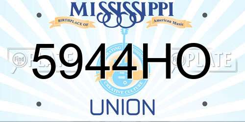 5944HO Mississippi License Plate