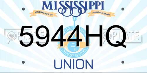 5944HQ Mississippi License Plate