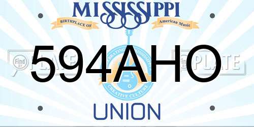 594AHO Mississippi License Plate