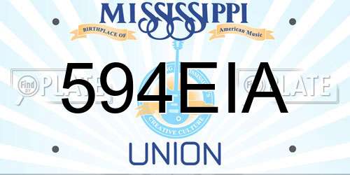 594EIA Mississippi License Plate