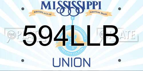 594LLB Mississippi License Plate