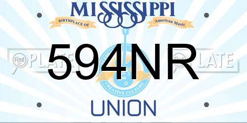 594NR Mississippi License Plate