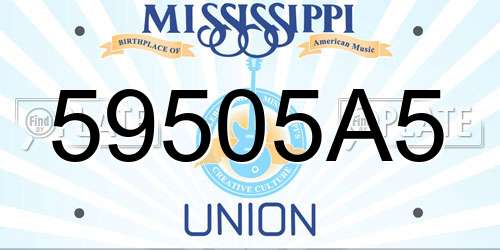 59505A5 Mississippi License Plate