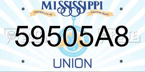 59505A8 Mississippi License Plate