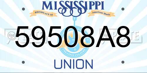 59508A8 Mississippi License Plate