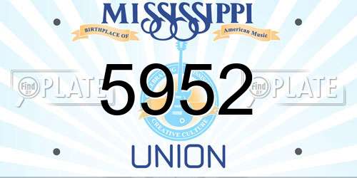 5952 Mississippi License Plate