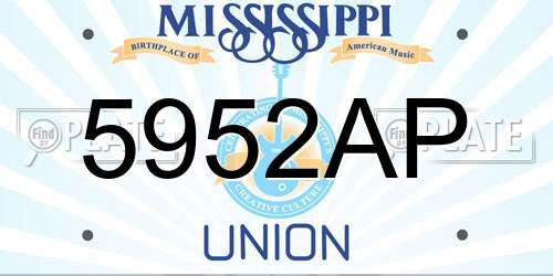 5952AP Mississippi License Plate