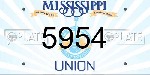 5954 Mississippi License Plate