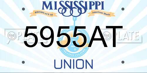 5955AT Mississippi License Plate
