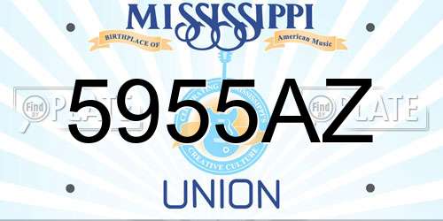 5955AZ Mississippi License Plate