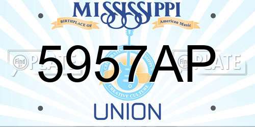 5957AP Mississippi License Plate