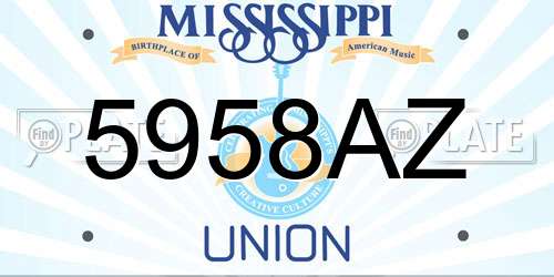 5958AZ Mississippi License Plate