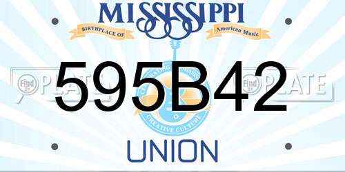 595B42 Mississippi License Plate