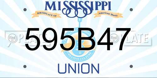 595B47 Mississippi License Plate