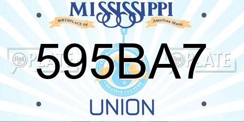 595BA7 Mississippi License Plate