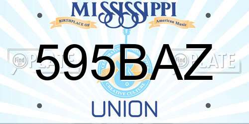595BAZ Mississippi License Plate