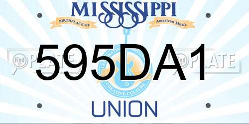 595DA1 Mississippi License Plate