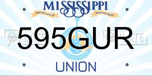 595GUR Mississippi License Plate