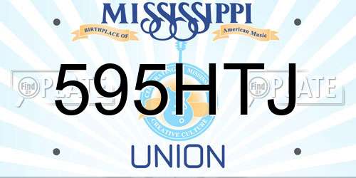 595HTJ Mississippi License Plate