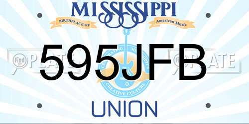 595JFB Mississippi License Plate
