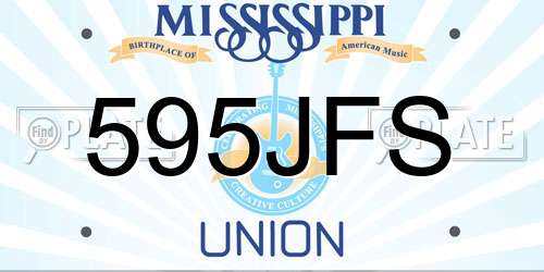 595JFS Mississippi License Plate