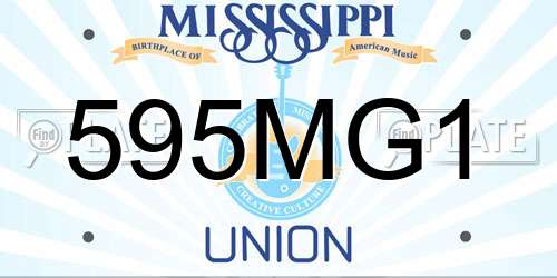 595MG1 Mississippi License Plate