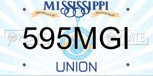 595MGI Mississippi License Plate
