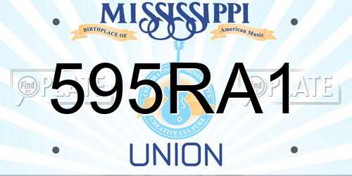 595RA1 Mississippi License Plate