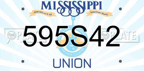 595S42 Mississippi License Plate